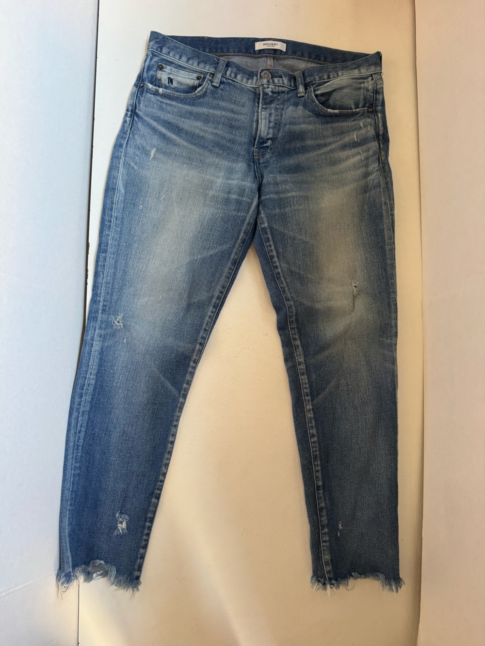 Moussy Vintage Straight Leg Distressed Jeans Made In Japan size 30